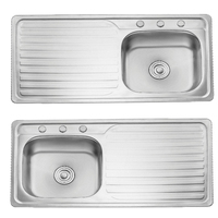 Évier de lavage des mains à une cuvette carrée en acier inoxydable durable Grand égouttoir Comptoir de cuisine à un trou pour le marché sud-américain