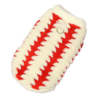 Gilet de Noël pour chien et chat, en polaire pelucheux, motif zigzag, avec anneau en D pour laisse, pour chiens de petite et grande taille, XS-8XL