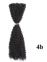 Extensions de cheveux Remy bouclés afro crépus en vrac, microlocs, tresses sans nœuds, extensions de cheveux à tresser au crochet de grade 4A 4B 4C
