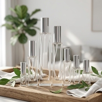 Flacon de Parfum Vide Transparent Carré, en Verre, Bouteille de Vaporisation pour Parfum – 3ml, 5ml, 10ml, 15ml, 20ml, 30ml, 50ml, 100ml