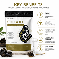 Poudre de Shilajit Pure Certifiée GMP, Extrait de Résine pour la Vitalité et l'Énergie Quotidiennes des Adultes, 300g par Sachet