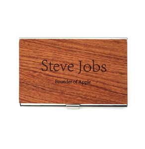 Rosewood Wood Creative Business Card Case Aluminum Metal Box Credit ID Wallet Card Holder promotion Gift Logo engraving