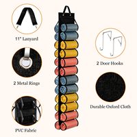 Organisateur de rangement suspendu Lirex pour leggings de yoga, 24 poches, pliable, en tissu Oxford, pour penderie, chemises, jeans, chaussettes, chambre à coucher, noir