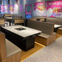 Table de barbecue coréen électrique sans fumée moderne pour restaurant, salle à manger, villa, hôpital, avec plaque chauffante, pour fondue chinoise et hotpot