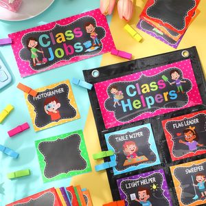 Tablero de tareas para el aula con tarjetas, clips y ganchos para ayudantes de clase de 6 a 8 años - Product Image 4