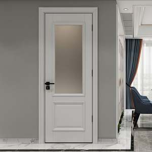 Vente d'usine en Chine, panneaux MDF imperméables, portes de chambre à coucher en placage, portes intérieures modernes en bois massif pour hôtel - Product Image 3