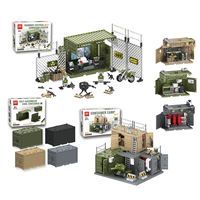 Ensemble d'accessoires d'équipement militaire de l'armée WW2 avec logo personnalisé jouet de guerre mini-soldat figurine conteneur maison modèle bloc de construction garçon