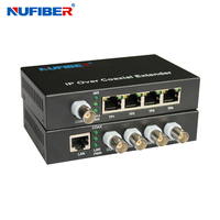 Extensor de Ethernet IP sobre coaxial, convertidor EOC RJ45 a BNC, esclavo master, utp a coaxial, 0-1,5 km, con fuente de alimentación DC12V