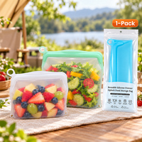 Sac en silicone pour échantillons de couleurs de Noël, réutilisable, résistant à la chaleur, compatible lave-vaisselle, sac de conservation alimentaire en silicone, sac à fermeture éclair étanche