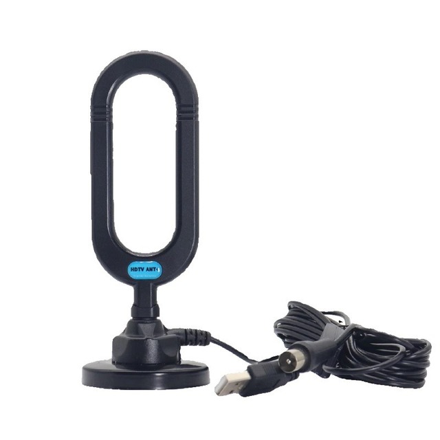 SIGNALWELL SW-1128-6 HD Smart TV Antenna 42dBi Gain 5M Coaxial Cable USB+IEC Indoor Amplifier Signal Booster Stick Magnetic