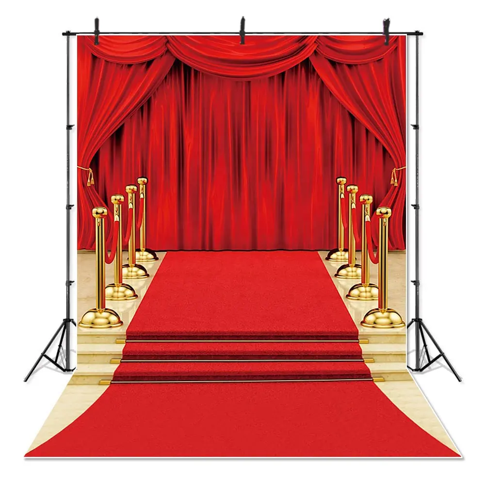 Roter Teppich Treppen Fotografie Hintergrund Roter Vorhang Hollywood Star Photo Studio Requisiten Hintergrund