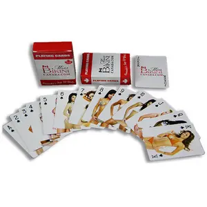 Ensemble de Poker Sexy de haute qualité pour fille, Animal adulte, personnalisé, cartes à jouer en papier nu japonais bon marché avec boîte en métal
