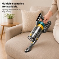 Aspirateur sans fil, 260W 27000PA, 45 minutes d'autonomie pour la maison, avec brosse motorisée pour lit, flexible, écran tactile LED, autoportant