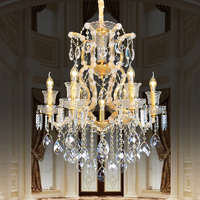 Candelabro de cristal grande K9 Maria Theresa, lámparas clásicas colgantes transparentes de lujo con Control remoto para Proyecto de vestíbulo de Hotel