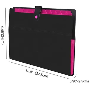 シンプルなA4サイズのプラスチックポケット拡張プリント拡張ファイルフォルダーハンドル付き