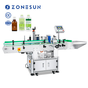 ZONESUN ZS-TB822 Étiqueteuse automatique pour flacons, bocaux en verre, bouteilles de vin et d'eau, machine d'étiquetage double face pour bouteilles rondes - Product Image 1