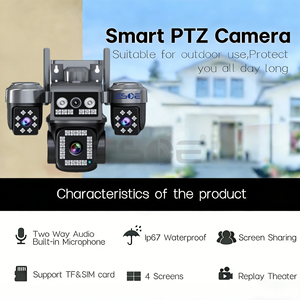 Caméra réseau Hieasy 8MP 4 objectifs IP67 AOV Carte SIM 4G Vision nocturne couleur Suivi automatique Audio bidirectionnel CMOS Sans fil Cloud - Product Image 2