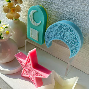 قالب سيليكون DIY DIY 3D ماندالا هلال قمر مقوس قالب جص لعيد مبارك قالب صنع ديكور رمضان - Product Image 3