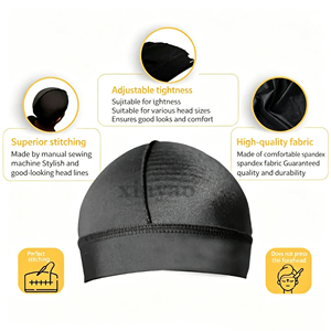 Casquette de cyclisme en tissu soyeux avec logo personnalisé pour les modèles 360, 540, 720 Waves – Durag doux et respirant, bonnet, couvre-chef, chapeau de sport d'extérieur - Product Image 3