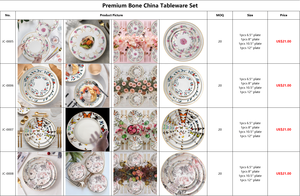 Camelia Bone China Plate Set Gold Trim Luxury Ceramic Hotel Theme Dining Collection para Steak Pasta Cake Restaurant Vajilla - Product Image 6