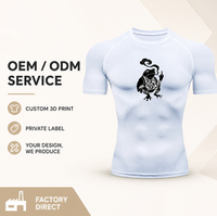 T-shirt de compression pour homme à imprimé 3D, séchage rapide, en polyester effet soie, pour fitness et gym, Rash Guard, motif grenouille japonaise