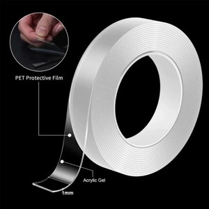 Strong Double-Sided Reusable Transparent Adhesive Sticker Nano Septic Tape For Wall Picture Hanging Flexible Tape Strips