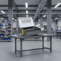 Machine de gravure et de découpe au laser CO2 Technoape pour bureau - Refroidie par eau - Pour papier, acrylique, bois, caoutchouc, cristal, plastique - Facile à utiliser