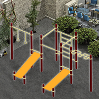 Barras de mono de calistenia de acero al aire libre para parque infantil equipo de entrenamiento paralelo Fitness