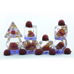 <span class=keywords><strong>Meilleurs</strong></span> dés DND personnalisés, hérissons rouges au centre, jeu de dés DND avec numéros dorés pour le jeu - Product Image 3