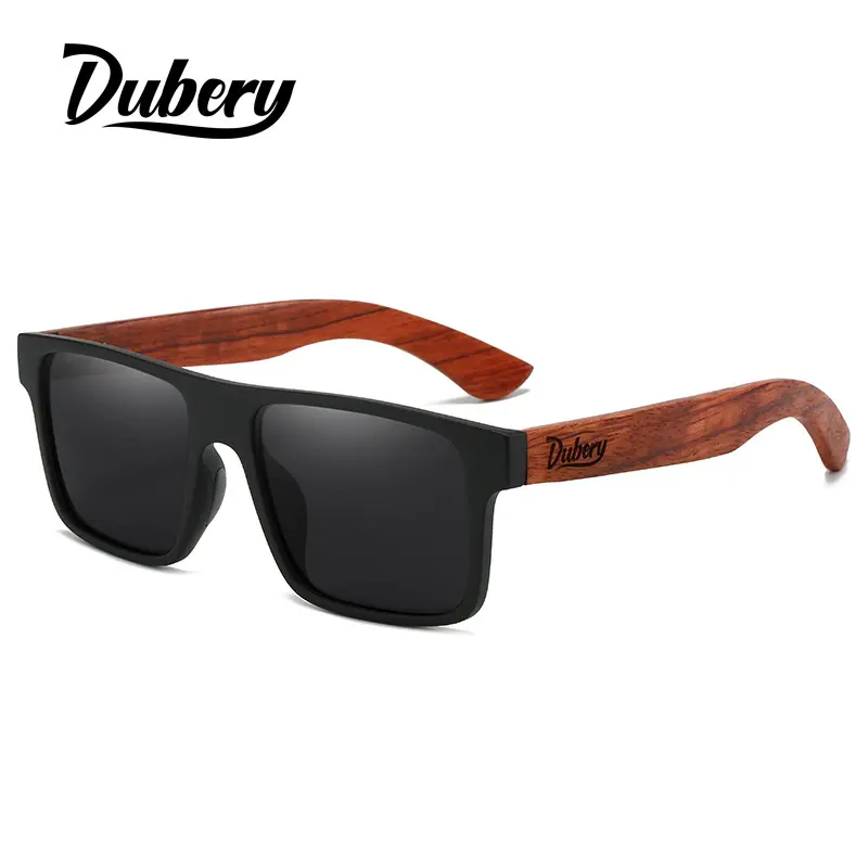 DUBERY 2023มาใหม่หรูหราไม้กรอบอาทิตย์แว่นตาสำหรับผู้ชายและผู้หญิงแว่นตากันแดดโพลาไรซ์ D833
