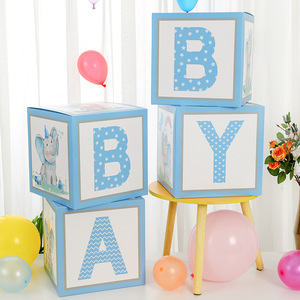 2023 la migliore vendita blue elephant baby shower decorazioni scatole di palloncini proposta di scatola di sorpresa di compleanno bomboniere per feste di matrimonio - Product Image 2