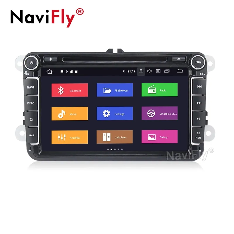 NaviFly 7 ''voiture système audio vidéo de voiture pour fabia octavia VW polo golf 5 6 passat B6 B7 Jella voiture lecteur dvd PX6 Android 9 4 + 64 GO