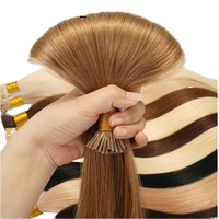 Extensions de cheveux JINHAN I-Tip rose vif, cheveux humains vierges européens, double trame machine, bruts, Yaki, lisses, bouclés, ondulés