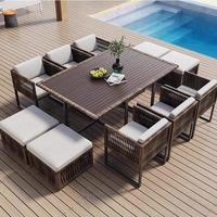 Ensemble de table et de chaises de jardin pour l'extérieur, adapté pour la terrasse, le jardin, la piscine