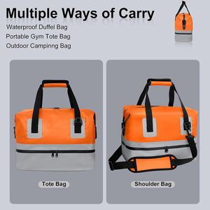 Sac fourre-tout imperméable de qualité supérieure à double compartiment avec poignée pour les séances d'étude à la bibliothèque, pour contenir des ordinateurs portables et des cahiers - Product Image 4