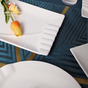 Assiette de présentation <span class=keywords><strong>en</strong></span> porcelaine blanche de style baroque de Chine Assiettes à dîner plates carrées <span class=keywords><strong>en</strong></span> porcelaine de 10 "<span class=keywords><strong>Restaurant</strong></span> Assiette à dîner <span class=keywords><strong>en</strong></span> céramique d'occasion - Product Image 4