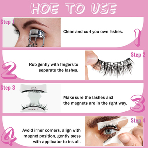 Pink <b>Soft</b> Magnetic Eyelash Extensions With Applicator Custom Logo Silk Natural Long Magnetic Lashes Magnet <b>Box</b> for Lashes - Product Image 6