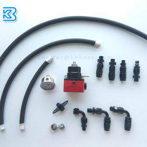 Universale Regolabile Regolatore di Pressione Del Carburante kit AN6 Raccordi radiatore Olio turbo Racing carburante booster valvola con olio tubi flessibili - Product Image 2