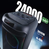 CQS-S6612 Haut-parleur 8 pouces avec éclairage LED RGB, chargement sans fil, design portable et poignée pour utilisation intérieure/extérieure
