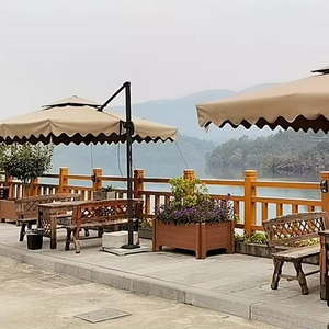 Открытый большой размер зонт от солнца водонепроницаемый кофейный бар пляжный зонт с волнистым краем 3 м - Product Image 2