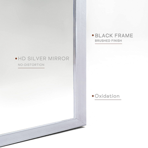 กระจกติดผนังทรงโค้งกรอบโลหะสีเงิน ขนาด 24x36 นิ้ว สำหรับตกแต่งห้องน้ำ - Product Image 6