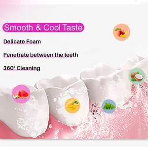 60G Du Lịch Kích thước miệng làm mới hôi miệng loại bỏ hương vị trái cây răng làm trắng kem đánh răng logo riêng