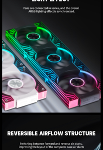 Jungle Leopard STAR BLOCK V3SE 120mm ARGB Case Fan, Modular Daisy Chain Design, Dual-Sided Infinite <b>Mirror</b> RGB Lighting, Reversi - Product Image 5