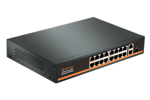 PSE สวิตช์16พอร์ต PoE มาตรฐานคุณภาพสูงพร้อมวอชชิ่ง VLAN 250เมตรระยะไกลไม่มีการจัดการ - Product Image 3