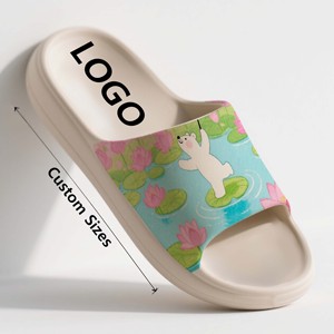 Pantoufles d'intérieur personnalisées <span class=keywords><strong>avec</strong></span> impression <span class=keywords><strong>ours</strong></span> <span class=keywords><strong>polaire</strong></span> et lotus Diapositives design dessin animé mignon de haute qualité <span class=keywords><strong>avec</strong></span> personnalisation du logo - Product Image 3