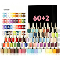 Kit de vernis à ongles professionnel 15 ml avec logo personnalisé, 60 couleurs, gel UV, vernis permanent, fournitures pour ongles, étiquette privée