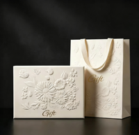 Boîte cadeau élégante en relief 3D avec fermeture magnétique en feuille d'or personnalisée, boîte rigide pour emballage de paniers-cadeaux, boîte cadeau avec fleurs en relief
