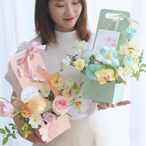 Caja <span class=keywords><strong>de</strong></span> Regalo <span class=keywords><strong>de</strong></span> Flores Ovalada Portátil <span class=keywords><strong>de</strong></span> Cartón, Caja Etérea con Mariposas, Caja <span class=keywords><strong>de</strong></span> Embalaje con Mariposas Recortadas para Flores Frescas - Product Image 6