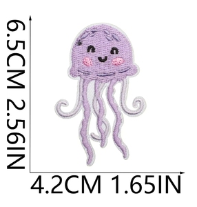 Balık hayvan kaplumbağa nakış karikatür deniz yaratık çıkartmalar yengeç karides denizyıldızı kumaş yama demir giysi DIY dekoratif - Product Image 4