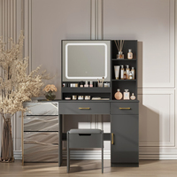 Coiffeuse avec miroir Schminktisch Tocador Mobilier de chambre à coucher avec lumières pour hôtels Meuble de maquillage design moderne avec table